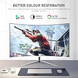 Gawfolk 27 Inch PC computer screen,1800R Curved Gaming 180Hz Monitors, FHD1080p 1ms without Bezel, freesync, 98%sRGB,178 ° Angle View HDMI DisplayPort, Compatible with Wall-Mounted VESA100*100MM-White - Image 5