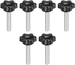 Tool parts Clamping Screw Knob - Plum Hex Shaped Grips Star Knob M6 x 40mm Thread - 6 Pcs