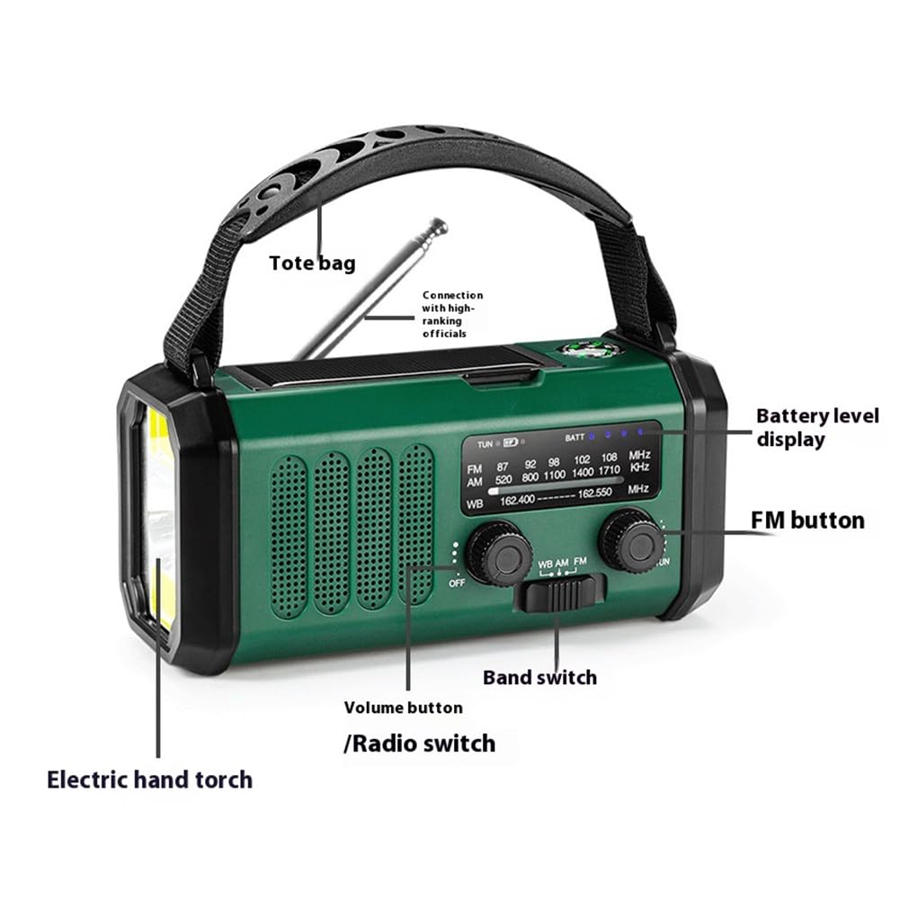 Awaryjne radio korbowe 20000mAh solarne z latarką do czytania latarką SOS radio alarmowe na kemping