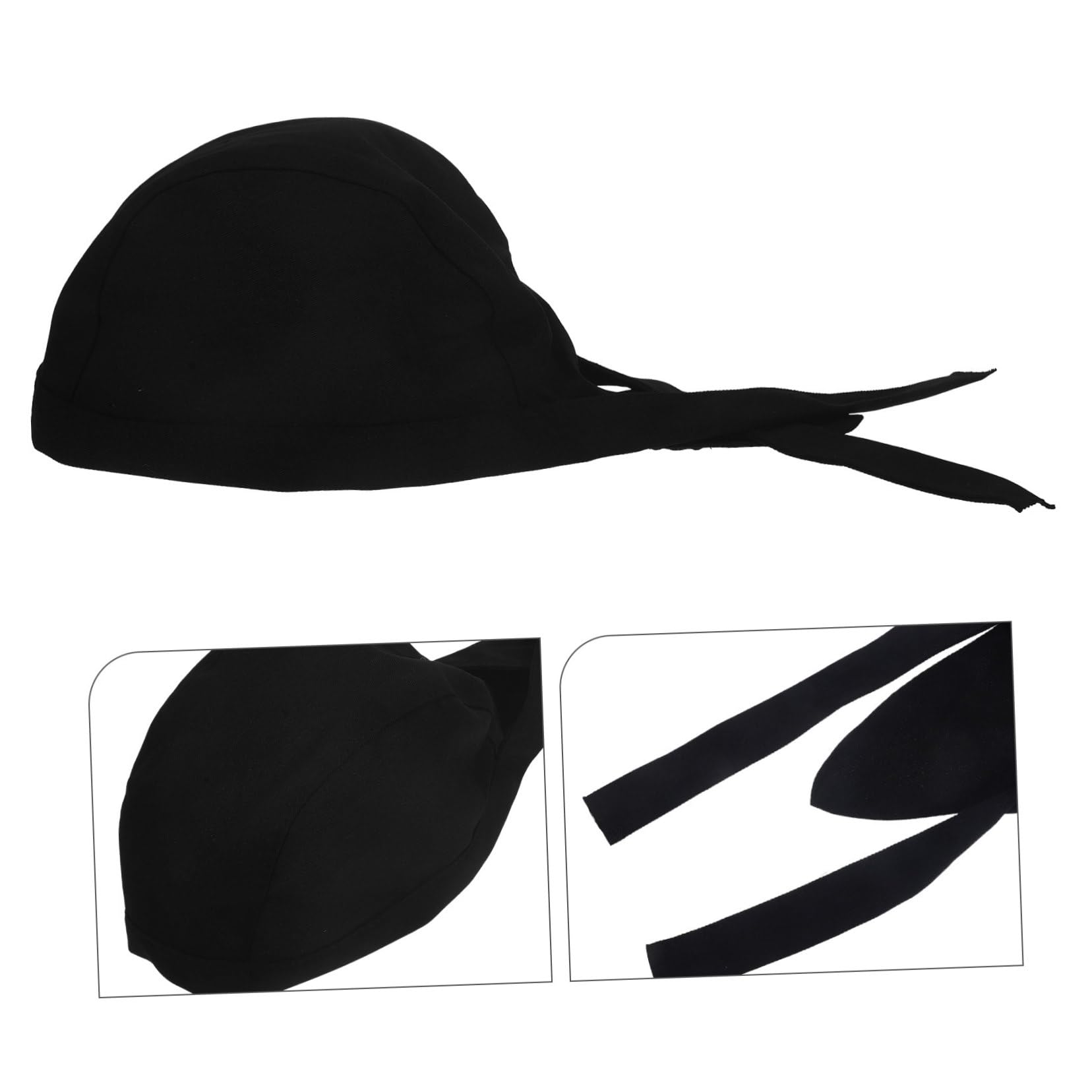 BESPORTBLE Gorros de Chef Unisex para Restaurante y Cocina, Tejido Resistente, Diseño Turbante Clásico, Negro, Pack de 6 Unidades, Adecuado para Chefs y Personal de Servicio en Hostelería