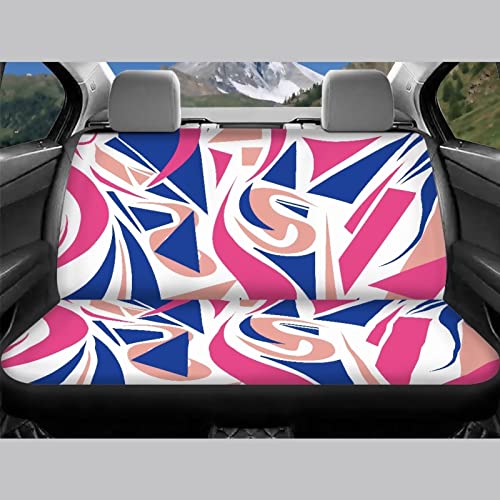 Image of Modysero Geometry Print Pink Car Seat Cover Full Set Soft Durable Elastic All Season Car Seat Protector Cute Comfortable Automotive Interior Accessories for Women Universal Fit All Cars Truck