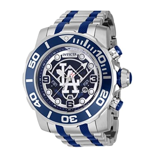 Invicta MLB Pro Diver 58Mm Quartz Chronograph Bracelet Watch Los Angeles Dodgers Men's