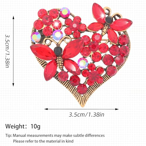 Image of Heart Shape Rhinestone Brooch Crystal Love Brooches for Women Pin Wedding Fashion Brooches Jewelry,Women Gift