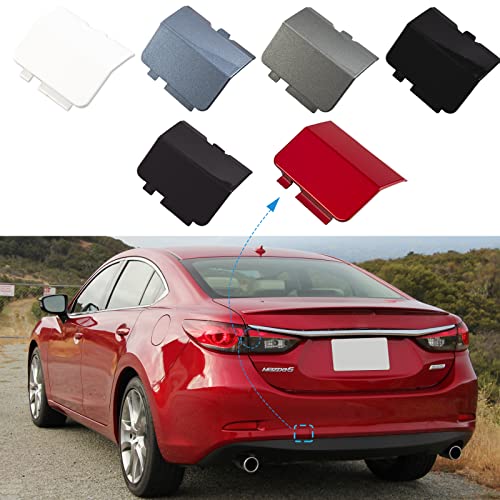 Rear Bumper Tow Hook Cover Towing Eye Cap Fit for Mazda 6 Atenza 2013 2014 2015 2016 2017 GJR9-50-EL1-51 GJR9-50-EK1-51 (White, Right Passenger Side) Xinpinsai