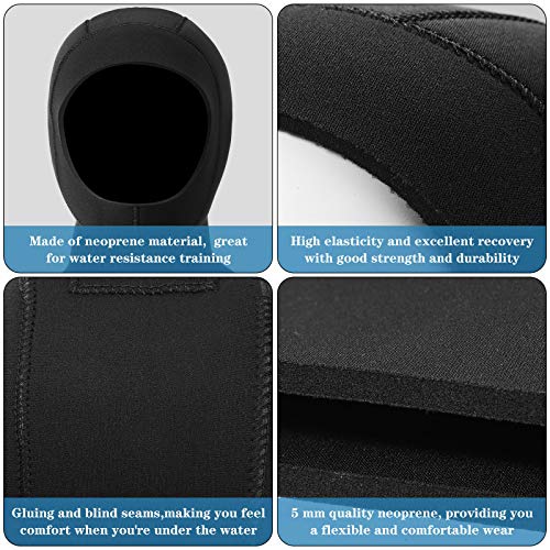 image for Weewooday Neoprene Wetsuit Hood Scuba Diving Hood 5 mm Surfing Cap and