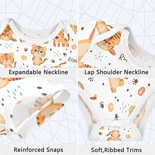 CaTaKu Unisex Baby Short Sleeve Bodysuit Funny Cotton Newborn Clothes Rompers for Baby Boys Girls3