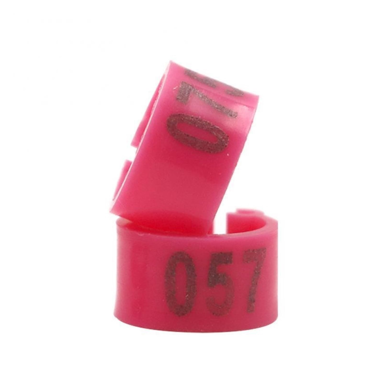 100Pcs Plastic Clip Bird Foot Rings，Compatible Pigeon Quail Farm Bird Identification Accessories(Pink with word)