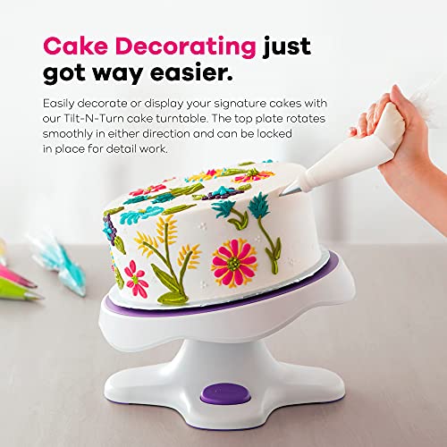 Wilton Tilt-N-Turn Ultra Cake Turntable and Cake Stand - Decorate Cakes with A Smooth Turning and Easy Tilting Turntable, Non-Slip Grip Design, 12 x 7-Inch by Wilton - Used condition - Image 3