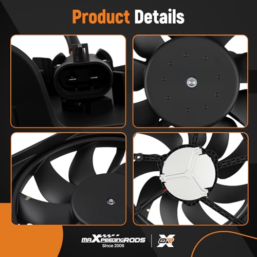 Image of maXpeedingrods Engine Radiator Cooling Fan Assembly for Jeep Renegade 2015-2018 for Ram ProMaster City 2015-2018, for Fiat 500X 2016-2018 L4 2.4L, Replace # 68247205AA, 68360299AA