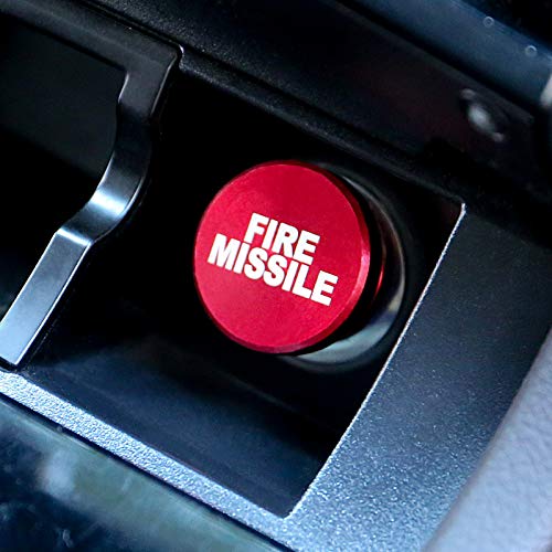 Image of 2 Pack Billet Aluminum Car Cigarette Lighter Plug Replacement, Eject Button FIRE Missile Button Universal Push Button Fits Most Automotive Vehicles (Red)