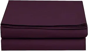 Luxury Flat Sheet on Amazon Elegant Comfort Wrinkle-Free 1500 Premier Hotel Quality 1-Piece Flat Sheet, California King Size, Purple