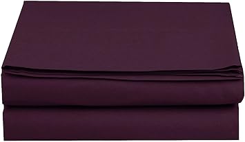 Luxury Flat Sheet on Amazon Elegant Comfort Wrinkle-Free 1500 Premier Hotel Quality 1-Piece Flat Sheet, California King Size, Purple