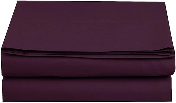 Luxury Flat Sheet on Amazon Elegant Comfort Wrinkle-Free 1500 Premier Hotel Quality 1-Piece Flat Sheet, California King Size, Purple
