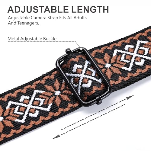 Image of Padwa Lifestyle Adjustable Camera Strap - 1.5 inch Top Layer Cowhide Head Camera Straps for Photographers, Cotton Adjustable Neck Shoulder & Crossbody Strap Quick Release for All Cameras and Binoculars