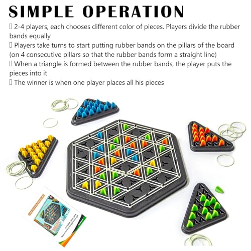 Juego de mesa Chain Triangle Chess Game estrategia familiar miniatura 3