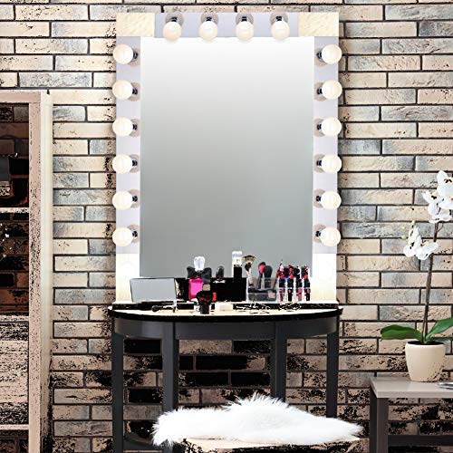 Dysmio Lighting Four Light Vanity Strip - Hollywood Style Mirror Fixture with Chrome Plates – Salon-Grade Accessories for Bedroom, Bathroom, Dressing Room, Makeup Studio - 24 x 4.25 Inches - Thumbnail 4