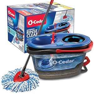 O-Cedar RinseClean Spin Mop & Bucket System | Clean with Clean Water | Removes 99% of Bacteria