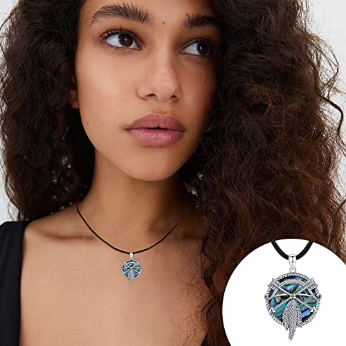 Native American Jewelry 925 Sterling Silver Feather Pendant Bow Arrow Necklace Abalone Shell Necklace Indigenous Jewelry Indian Gifts for Women Men Birthday3