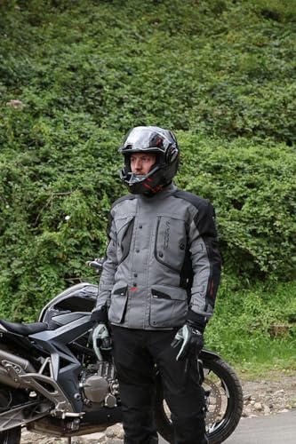 Veste textile moto Modeka Aeris gris noir blouson route taille L