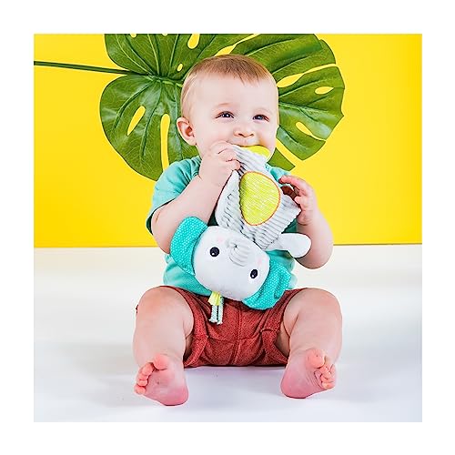 Bright Starts Snuggle & Teethe Plush Teething Baby Toy - Elephant, Crinkle Fabric, Ages 0 Months + #TOP2