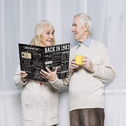 Asmallgf Happy 40Th Birthday Card For Him Her, Great 1983 Birthday Gift For Mom Dad, Oversized 40 Years Anniversary Card For Women Men, Unique 40 Bday Gift Idea For Husband Wife, Back In 1983 #TOP3