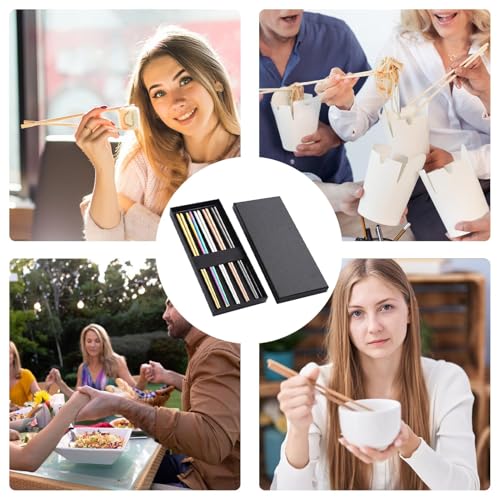 Palillos de acero inoxidable antideslizantes para evitar caídas de comida 6
