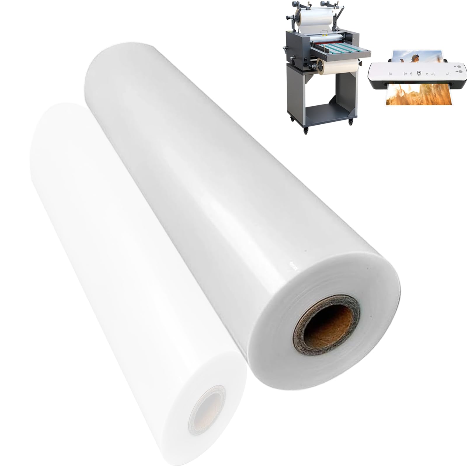 Película laminadora BOPP brillante de 12,5 pulgadas (31,75 cm) x 656 pies (200 m), película laminada térmica de rollo en caliente, núcleo de 1" (2,54 cm), grosor de 1 mil (27 mic), rollo de lámina