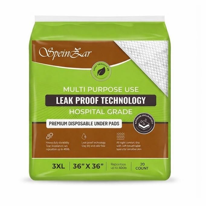 Premium 3XL Disposable Underpads 36" x 36" Heavy-Duty Absorbent Bed Pads for Adults, Seniors, Kids, and Pets with 6-Layer Leak Proof Hospital-Grade Technology