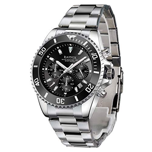 Watches for Men,Quartz Chronograph Mens Watch,Stainsteel Steel Anti-Rust Mens Wrist Watch Waterproof Perfect for Business and Casual Use