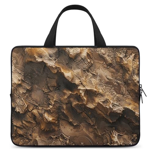 Bolso bandolera para portátil textura marrón miniatura 1