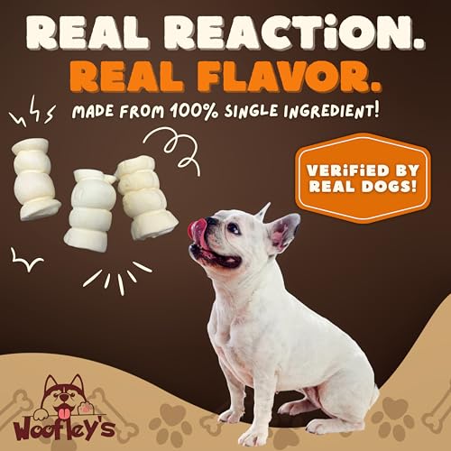 Image of Woofley's 4 inch Buffalo Beef Cheek Roll -(100 Count)- Beef Cheek Rolls for Dogs - Long Lasting Natural Dog Chews