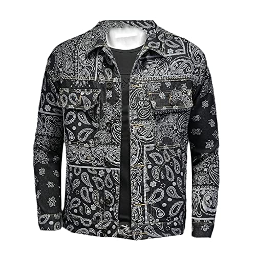Veste en jean pour homme bleu marine veste Kelsiop revers brodé taille M