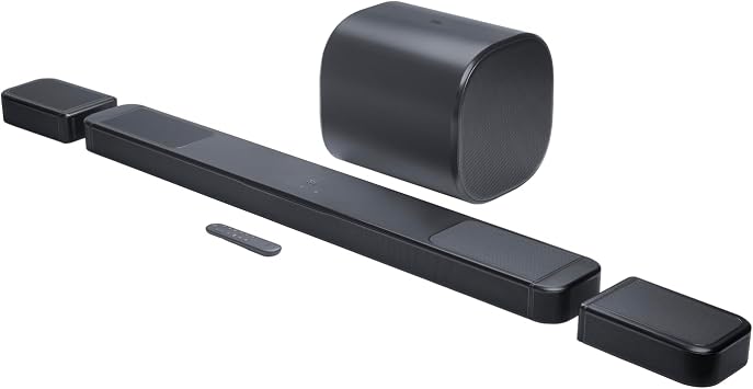 JBL BAR 1300M2 Soundbar/11.1.4ch Fully Wireless Surround/Total of 29 Drivers/IMAX ENHANCED Certified/Dolby Atmos/DTSX/eARC Compatible/Black JBLBAR1300M2BLKJN