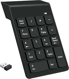 NOOX SANCY Wireless 18-Key Numeric Keypad Compact Number Pad with 2.4G Receiver for Laptop, Desktop, PC, Surface Pro Black