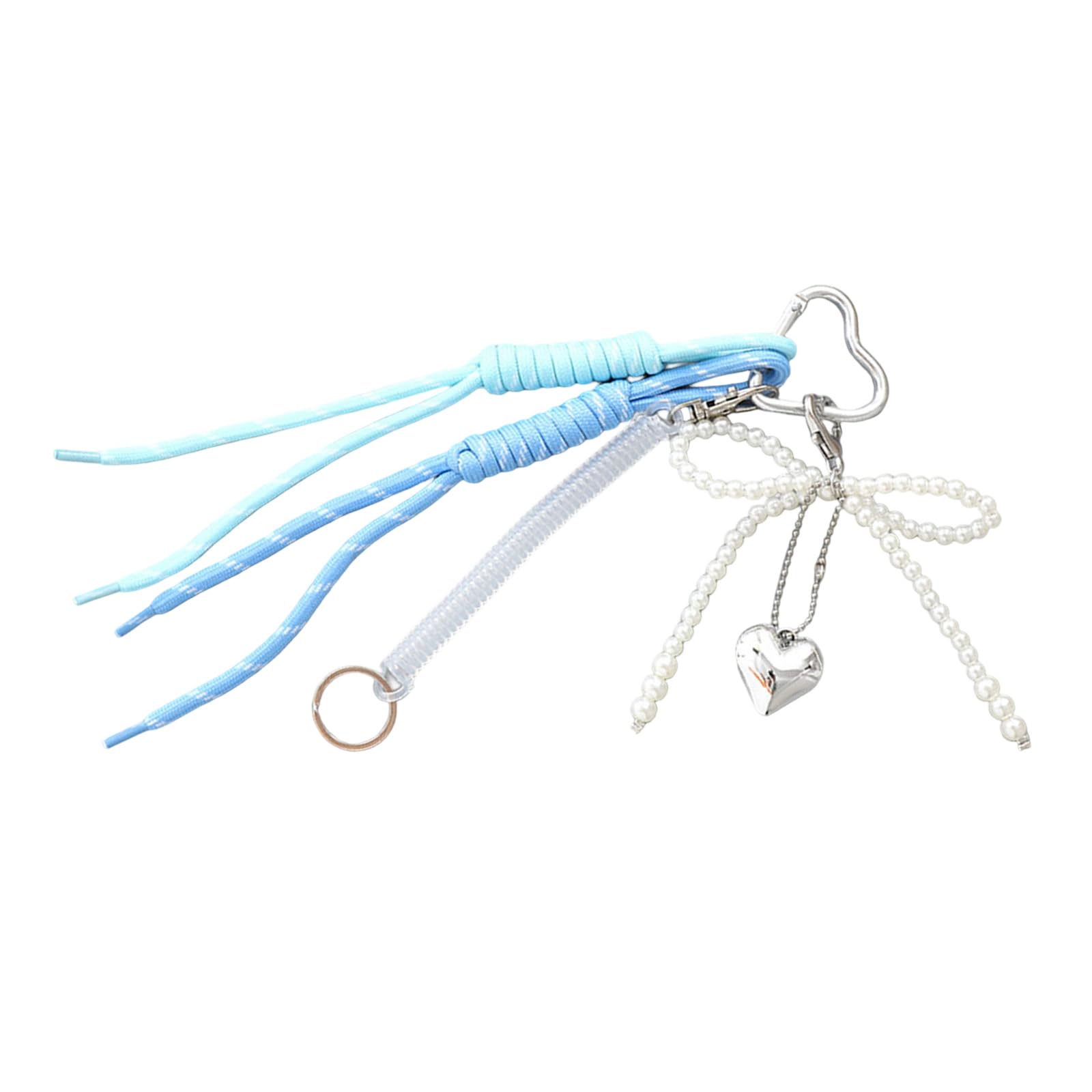 CAZSTYK Unique Tassels Pearls Bows Bag Charm Bags Pendant Practical Keychain Phone Ornament Keyring for Handbag Decoration Fashion Bag Accessory