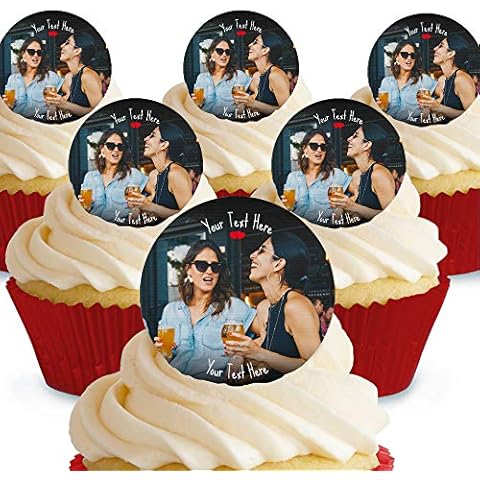 Cakeshop 12 x 4cm Friends Photo Upload Custom Personalised Edible Photo Cake Toppers Decorations - Precut Premium Wafer Paper Cover