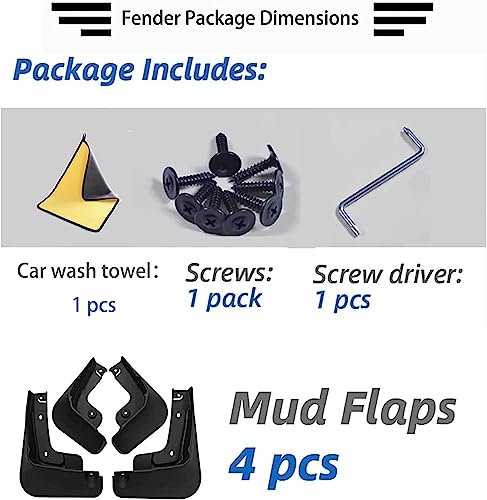 Image of Car Mudguard Mud Flaps for 2025 Mitsubishi Eclipse Cross 2018-2024 (No SEL Models) Custom Front and Rear Mudflaps Splash Guards Fender Flares Kit 4-PC,Send 1 Car Wash Towel