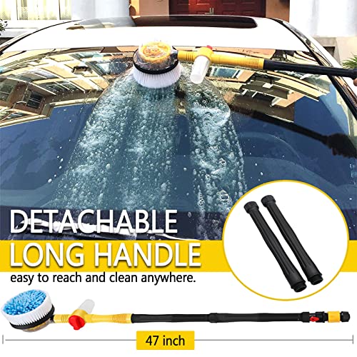 Practisol YQDN-BRUSH Car Wash Brush With Hose Attachment, 360 Spin Car Wash Brush With Soap Dispenser, Soft Bristle Car Cleaning Brush Mop Scrub Brush thumb #4
