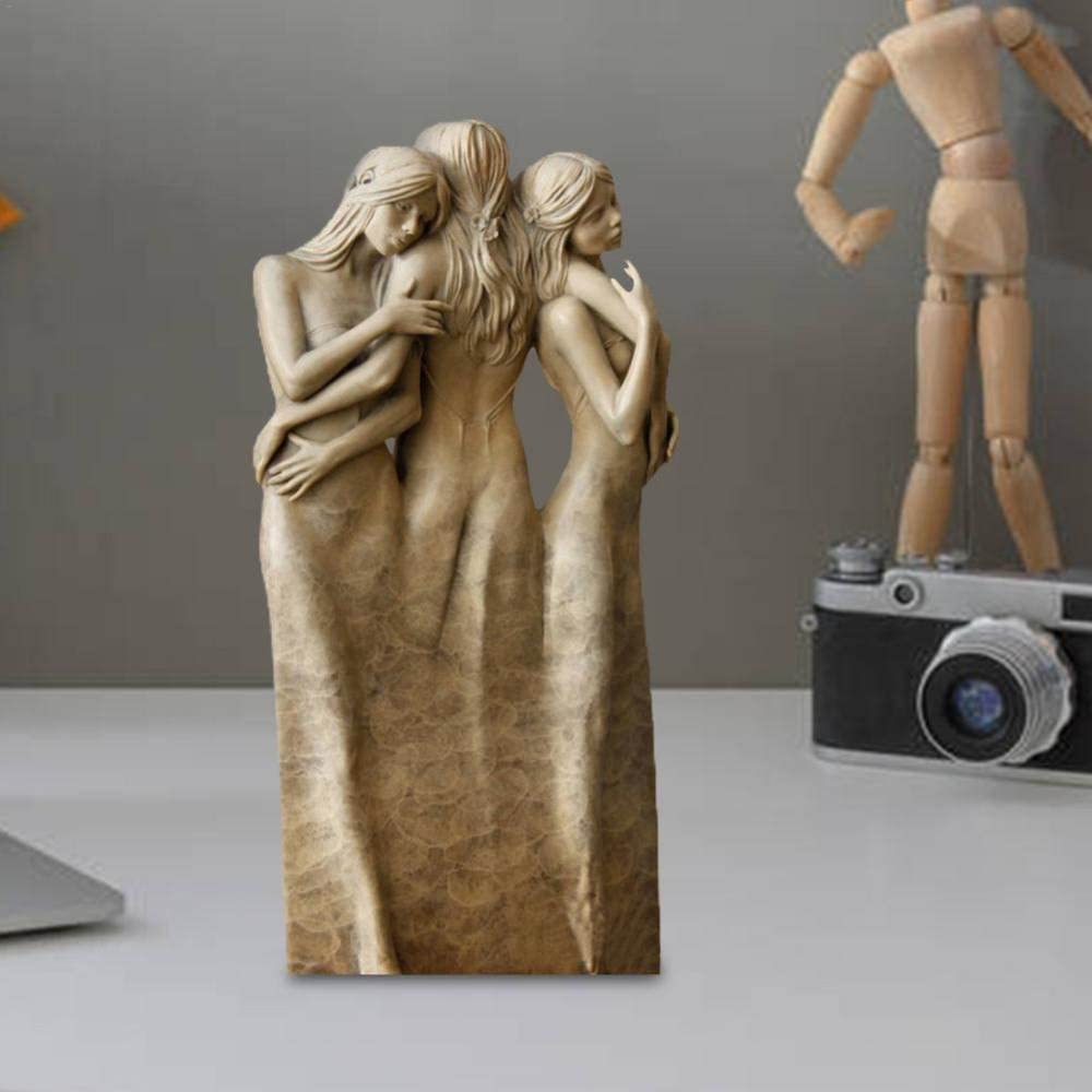 3 zusters beeldje - modern harsornament | Zusterbeeldje voor beste vriendin vrouwen, decoratieve sculptuur voor woonkamer slaapkamer entree kast woondecoratie