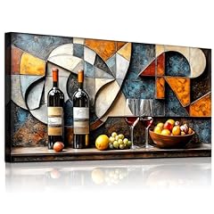 Abstract Wine Glass And Fruit Painting