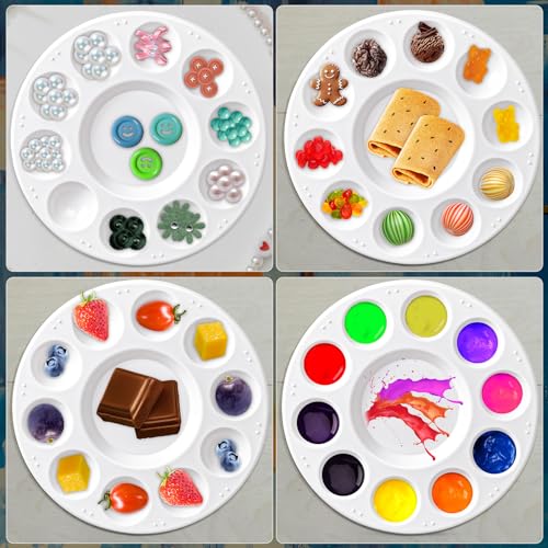 Zuiaso 8Pcs Paint Tray Palettes, Plastic Paint Pallets, Watercolor Palette Painting Tray for Painting Party, DIY Craft and Art Painting - Thumbnail 6