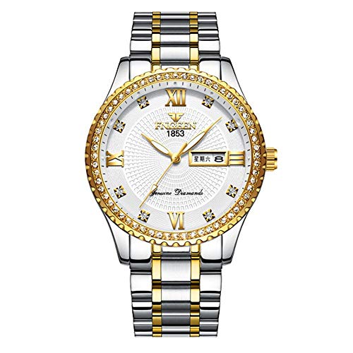 Preisvergleich Produktbild Armbanduhren Edelstahl Leuchtende wasserdichte Gold Herren Tisch Kreative Persönlichkeit Freizeituhr, T