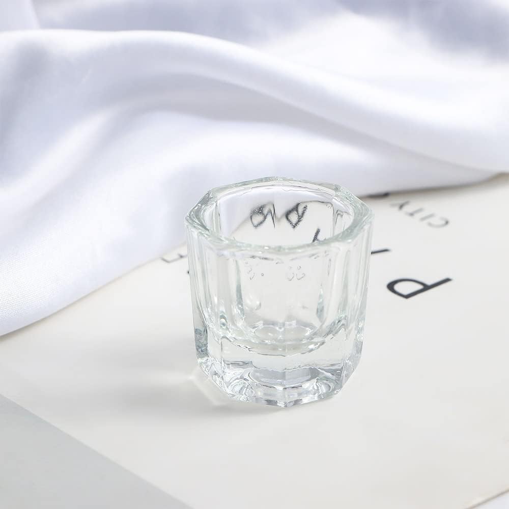 White Nail Art Acrylic Liquid Powder Dappen Dish Glass Cup Manicure Liquid and Powder Holder Mixing Container for Acrylic Nails Acrylic Nail Tools False Nails and Accessories