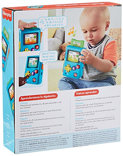 Fisher Price Aprender E Brincar Meu Primeiro Videogame de Aprendizagem Retrô, Multicor