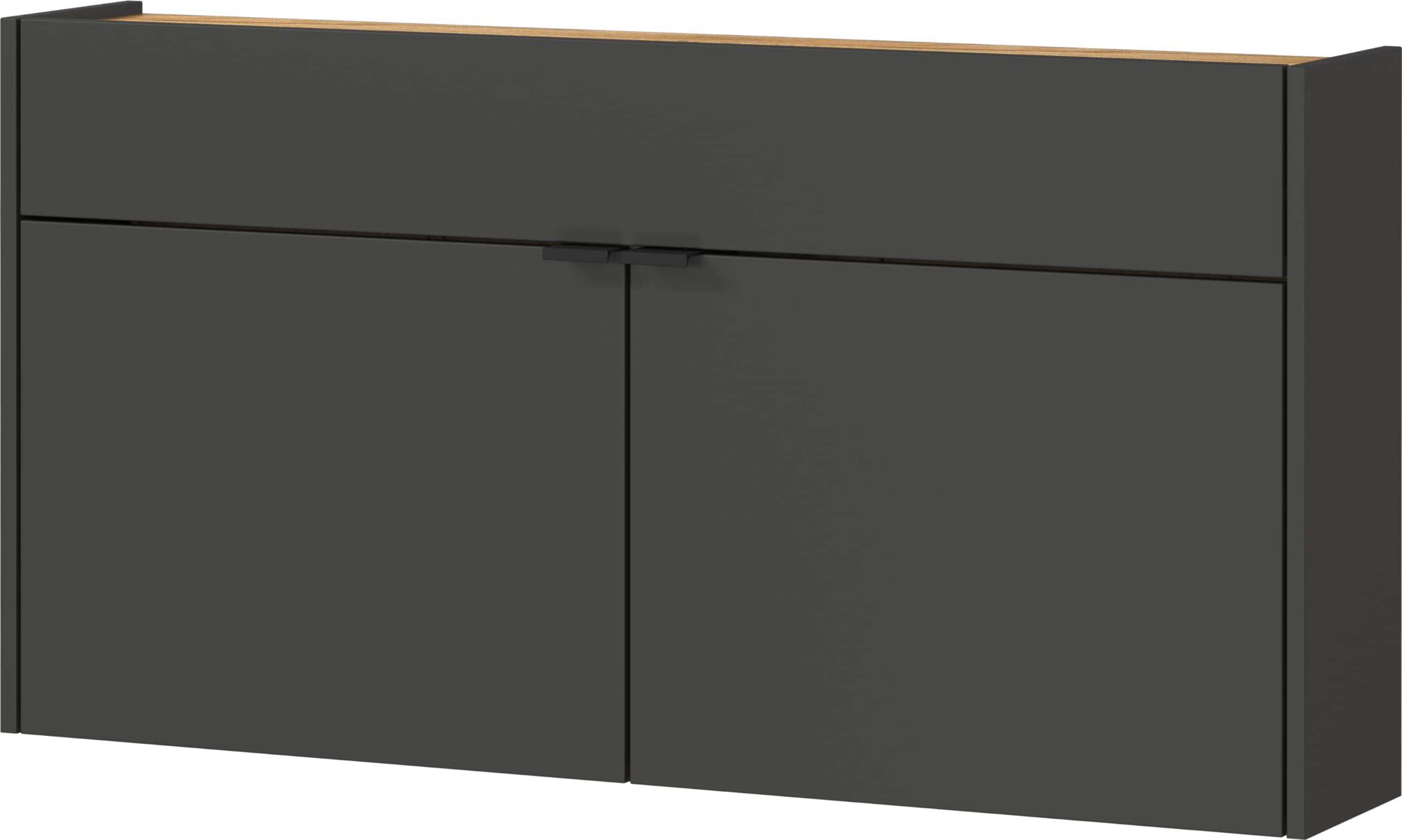 Germania Armadio pensile multiuso con finitura grigio grafite/rovere 1398-549 GW-Ameca, profondità ridotta, ideale per corridoi stretti, 110 x 57 x 22 cm (L x A x P)