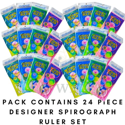 Image of Scale For Kids Birthday Return Gift (Set Of 24), Kids Return Gift, Design Ruler For Boys And Girls, Spirograph, Art Craft, Stationery (Pack Of 24), Multicolor