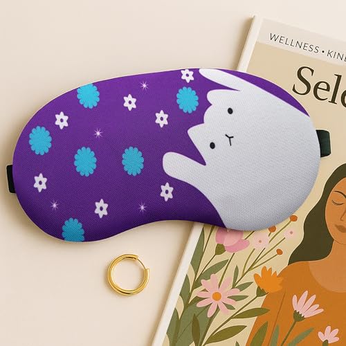 Image of Eye Mask for Sleeping with Adjustable Strap Super Soft Sleeping Mask Blind Fold for Comfortable Sleep Travelling Sleep Mask Pad for women (Purple-Gel)