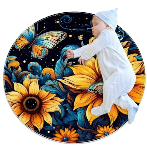 Tapis antidérapant rond 1m ciel étoilé pour douche