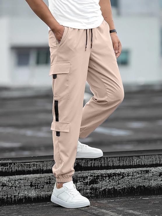 Image of Swastik Apparels Men's Track Pant Combo | Track Pants | Lower | Joggers | Combo of 2 | Pack of 2 Pant | Cargo Pant (CRM+LGR)