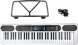 Teclado Musical 61 Teclas AZ KEYS TONE KT61 Branco com Fonte Bivolt